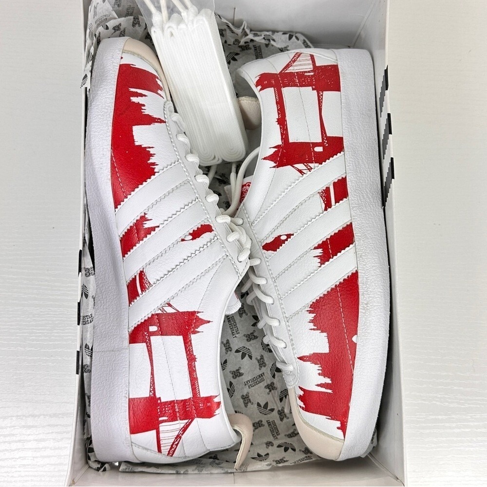 Adidas Originals Gazelle Vintage London Sneakers Size 8.5 Men Red/White - Picture 12 of 12